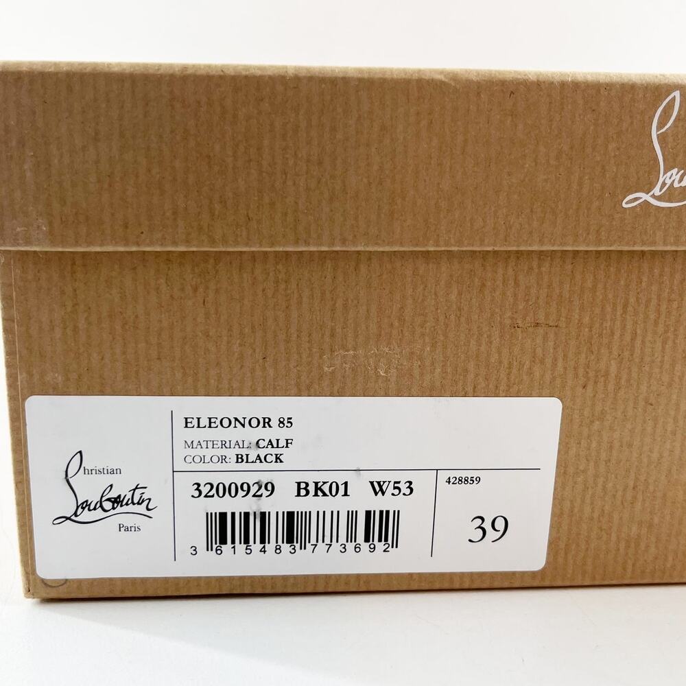 Christian Louboutin Eleonor 85 Leather Ankle Boots Booties Black 39 - Picture 2 of 12